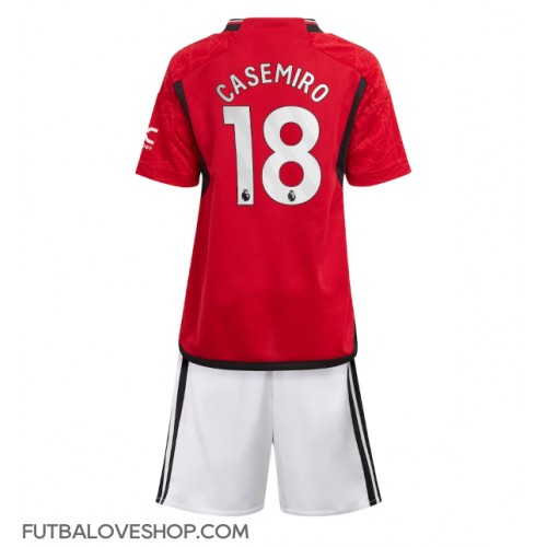 Dres Manchester United Casemiro #18 Domáci pre deti 2023-24 Krátky Rukáv (+ trenírky)